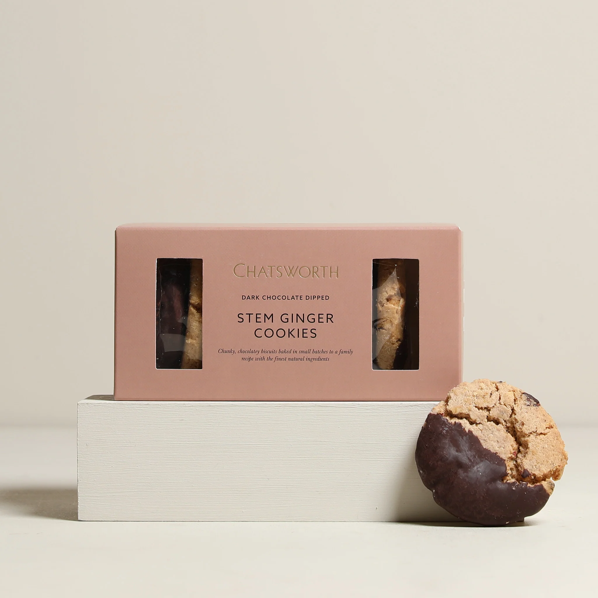 Dark Chocolate Stem Ginger Cookies